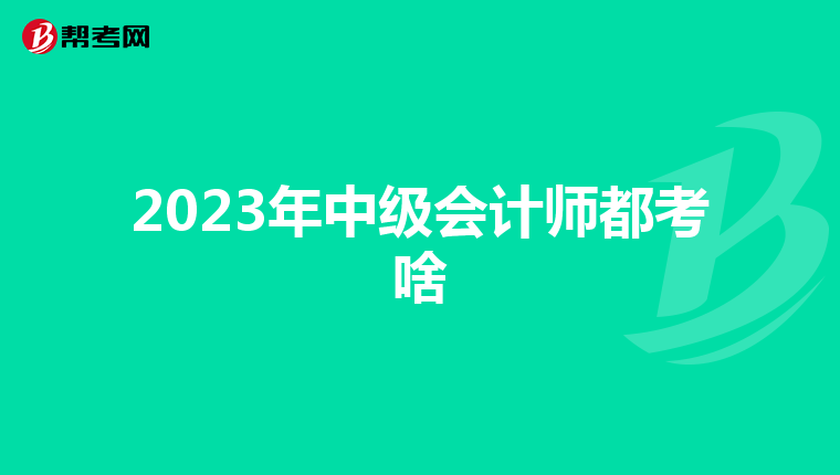 2023年中级会计师都考啥