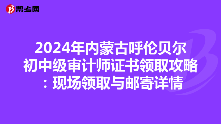 2024年内蒙古呼伦贝尔初中级审计师证书领取攻略：现场领取与邮寄详情