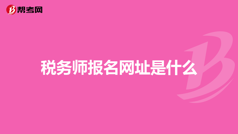 税务师报名网址是什么