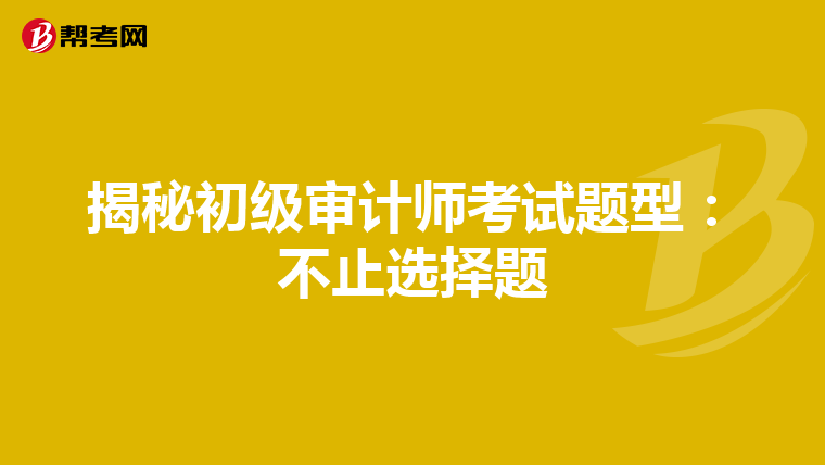 揭秘初级审计师考试题型：不止选择题