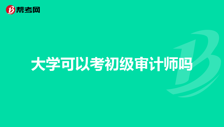 大學(xué)可以考初級審計師嗎