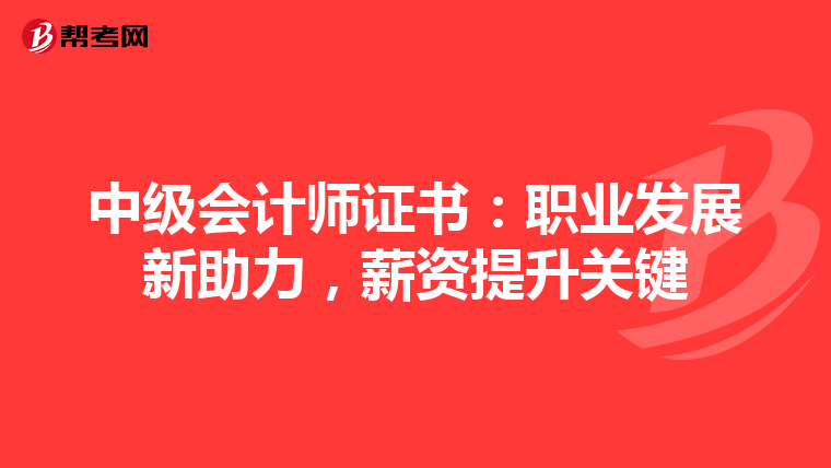 中级会计师证书：职业发展新助力，薪资提升关键