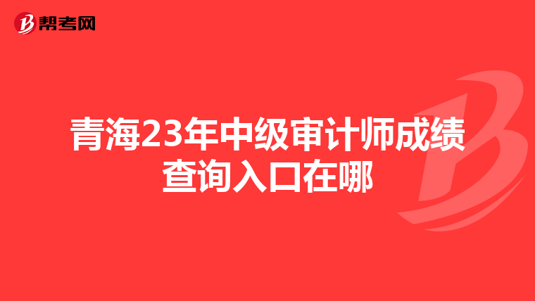 青海23年中級(jí)審計(jì)師成績(jī)查詢(xún)?nèi)肟谠谀? align=