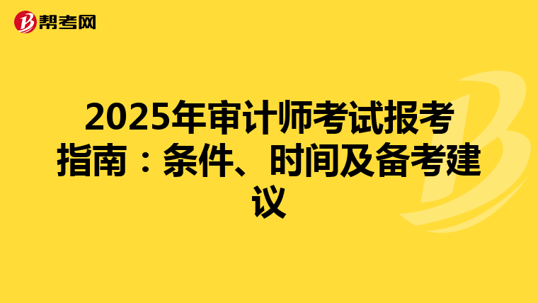 2025年审计师考试报考指南：条件、时间及备考建议
