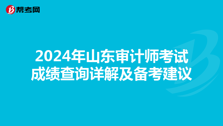 2024年山东审计师考试成绩查询详解及备考建议
