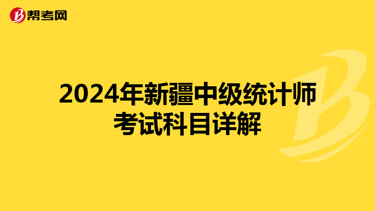 2024年新疆中级统计师考试科目详解