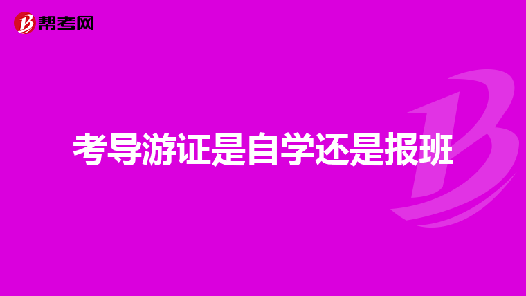 考导游证是自学还是报班