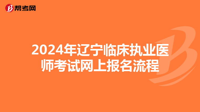2024年辽宁临床执业医师考试网上报名流程
