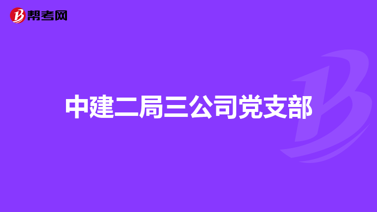 中建二局三公司黨支部