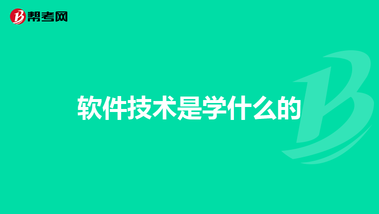 软件技术是学什么的