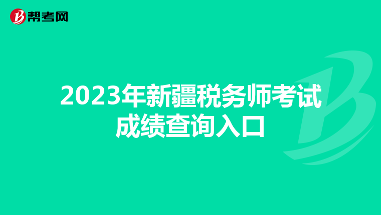 2023年新疆税务师考试成绩查询入口