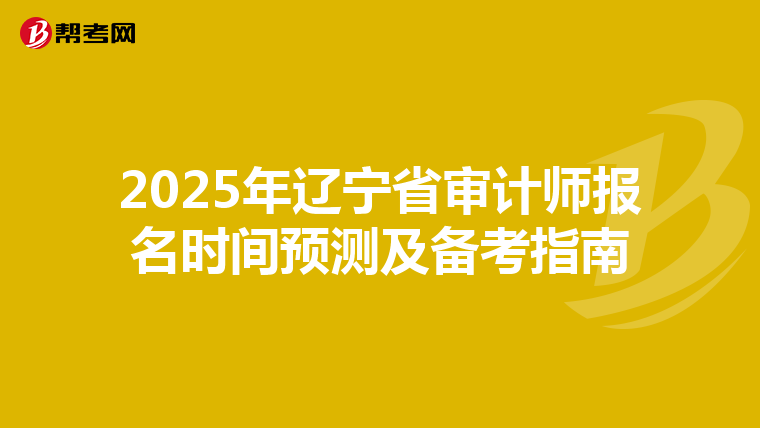 2025年辽宁省审计师报名时间预测及备考指南