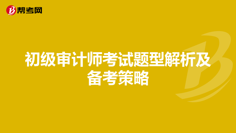 初级审计师考试题型解析及备考策略
