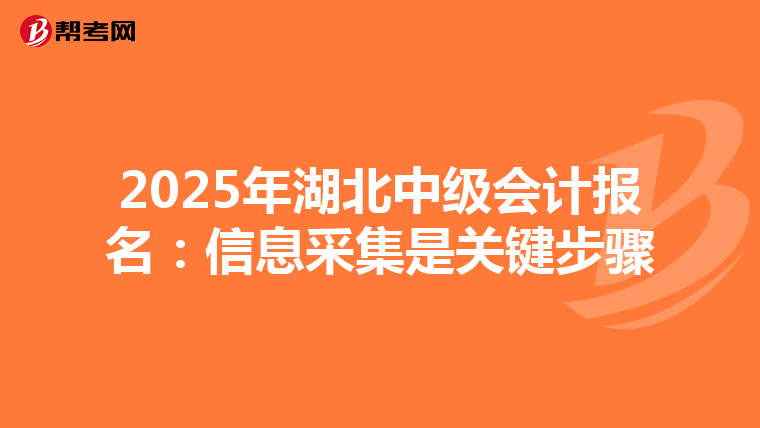 2025年湖北中級會計報名：信息采集是關鍵步驟