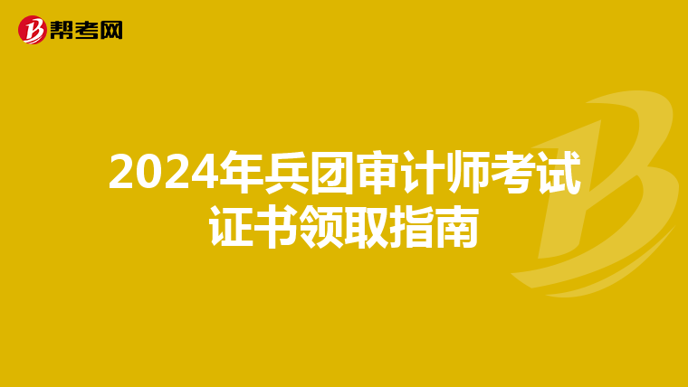 2024年兵团审计师考试证书领取指南