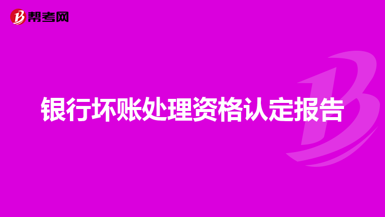 银行坏账处理资格认定报告
