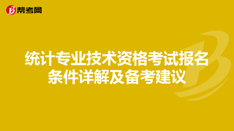 統計專業技術資格考試報名條件詳解及備考建議