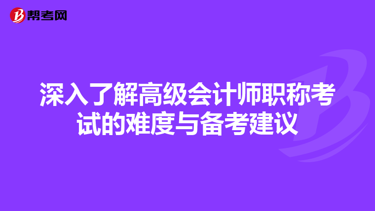 深入了解高级会计师职称考试的难度与备考建议