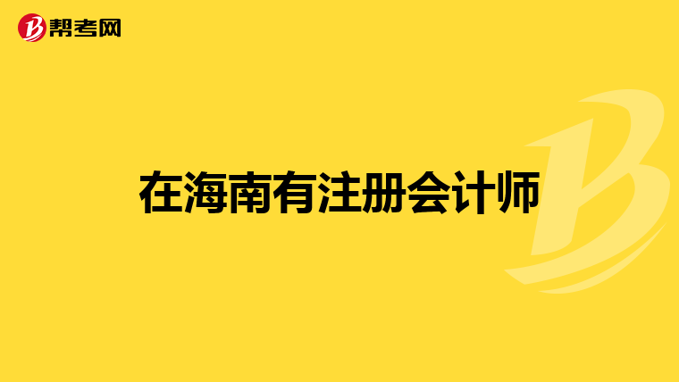 在海南有注册会计师