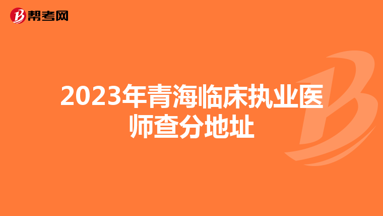 2023年青海临床执业医师查分地址