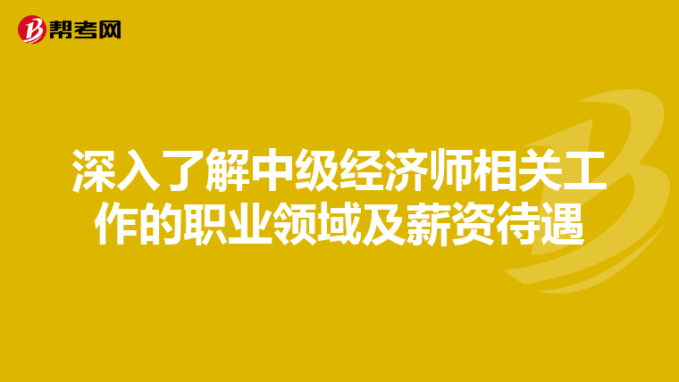 深入了解中级经济师相关工作的职业领域及薪资待遇