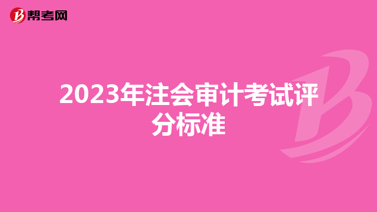 2023年注会审计考试评分标准