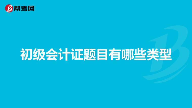 初级会计证题目有哪些类型