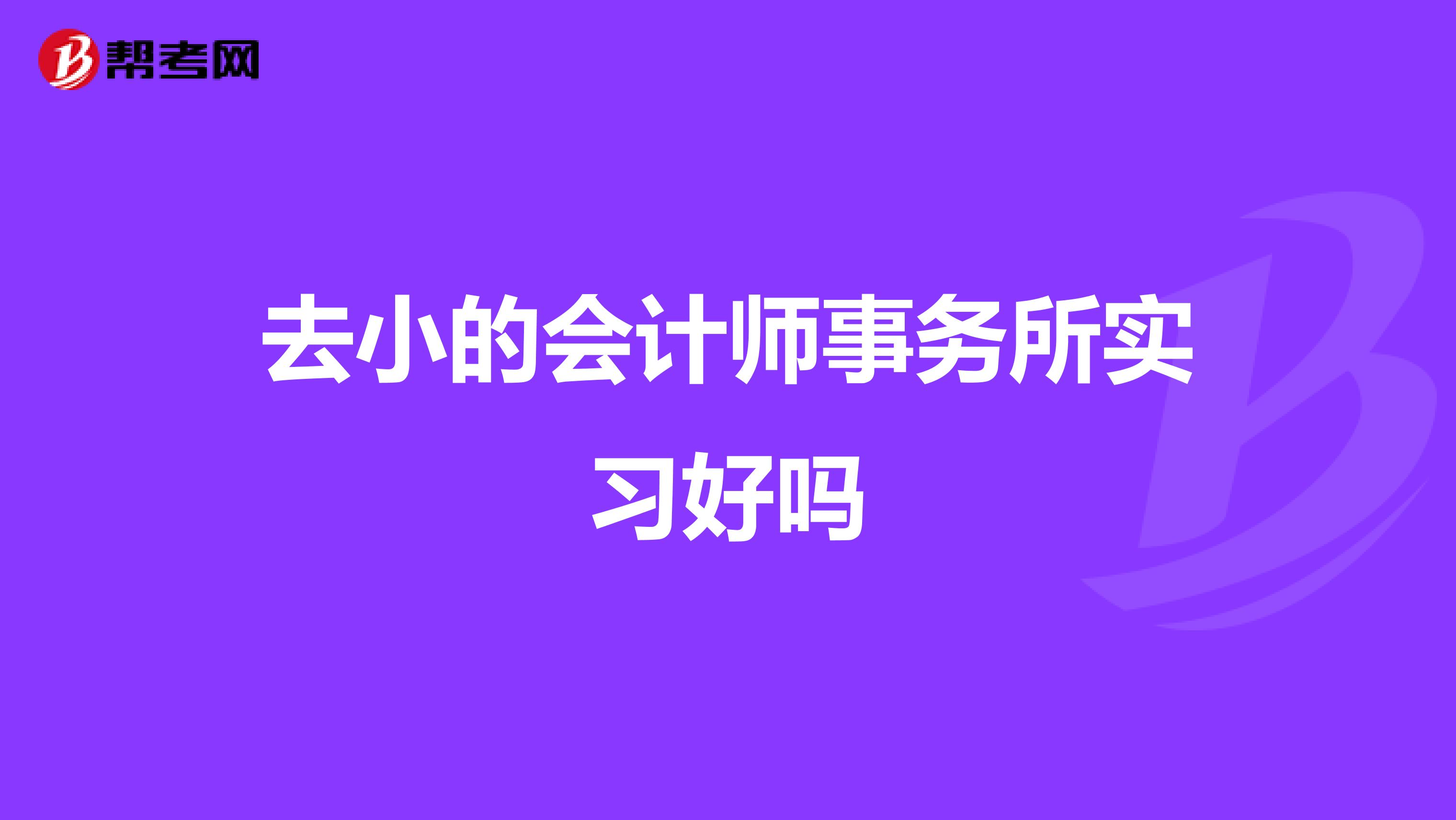 去小的会计师事务所实习好吗