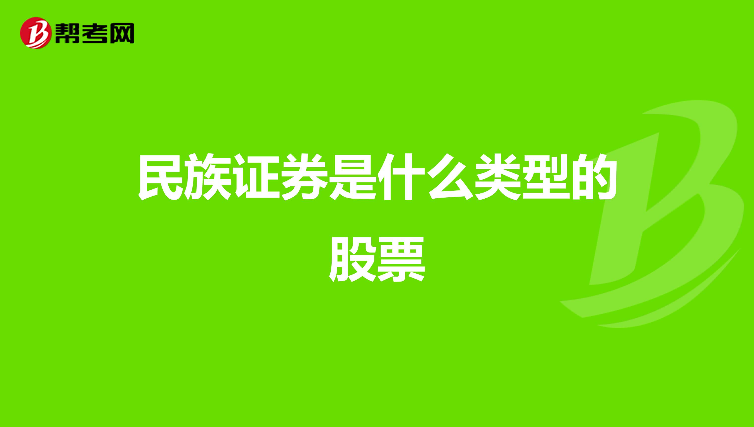 民族证券是什么类型的股票
