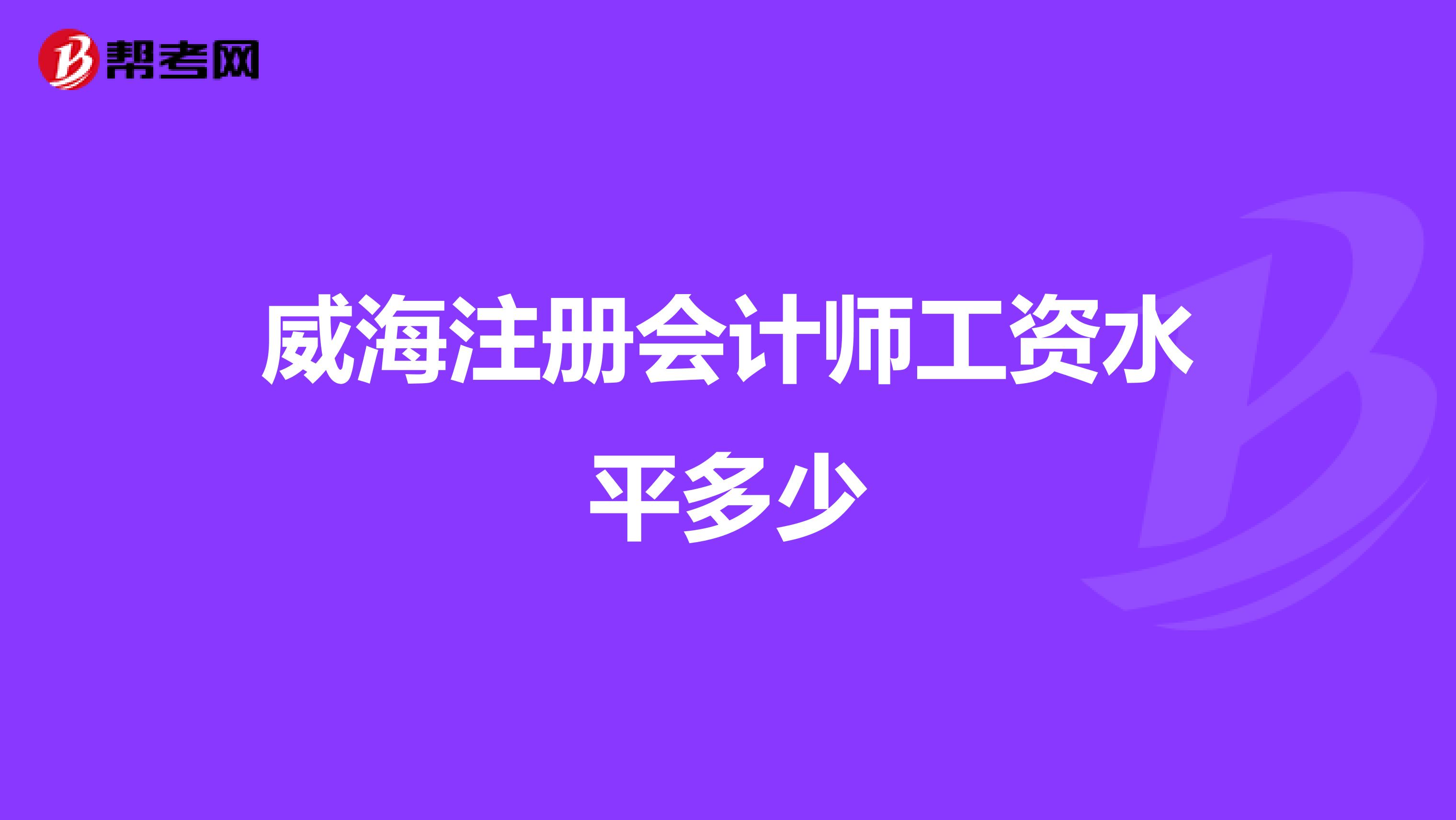 威海注册会计师工资水平多少