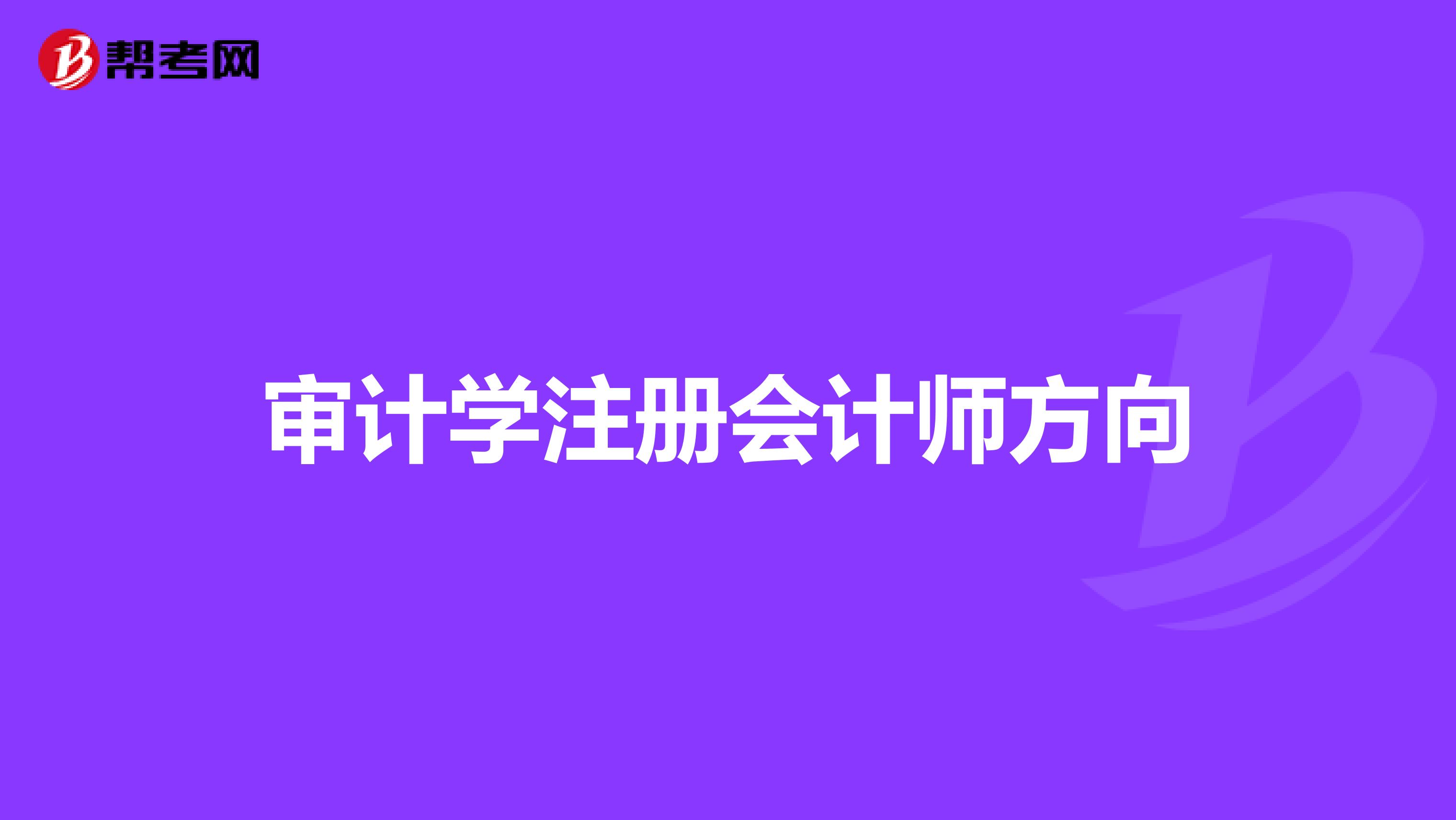 审计学注册会计师方向