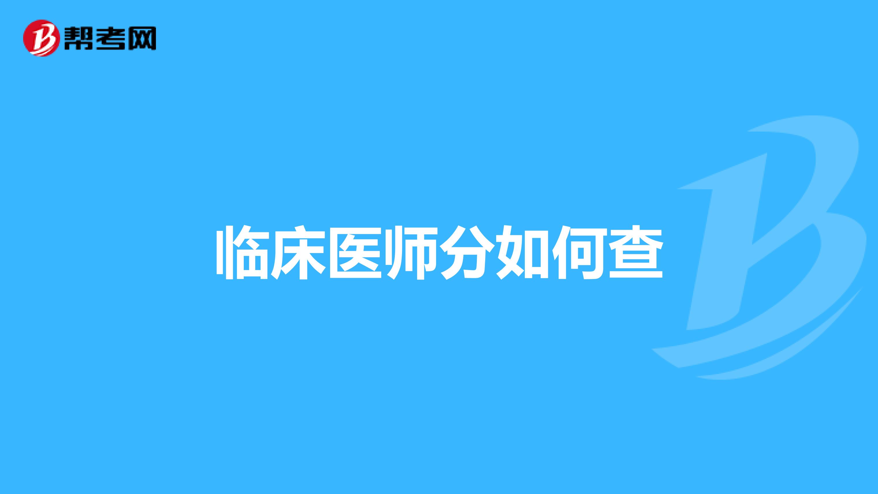 临床医师分如何查