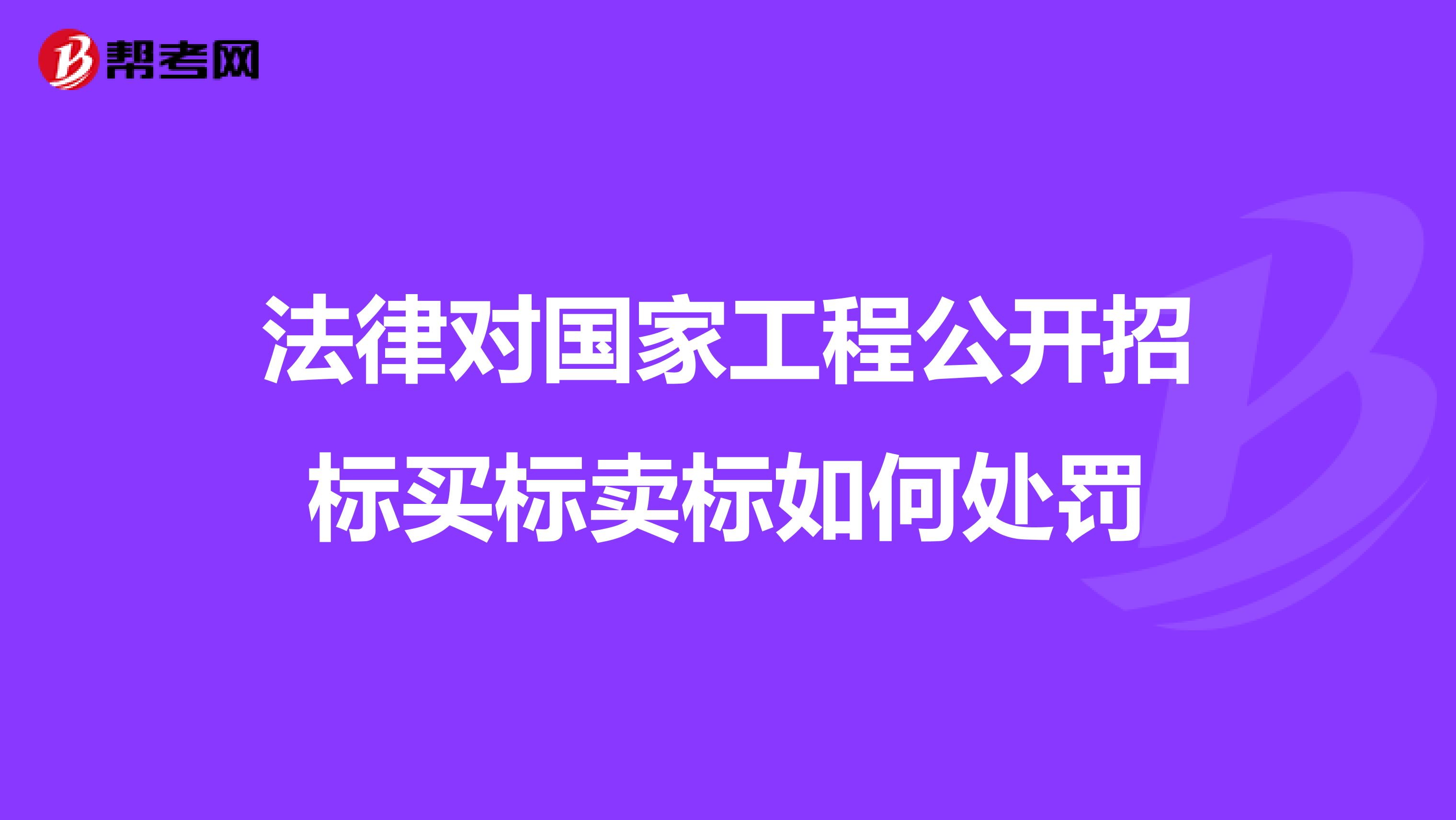 法律对国家工程公开招标买标卖标如何处罚