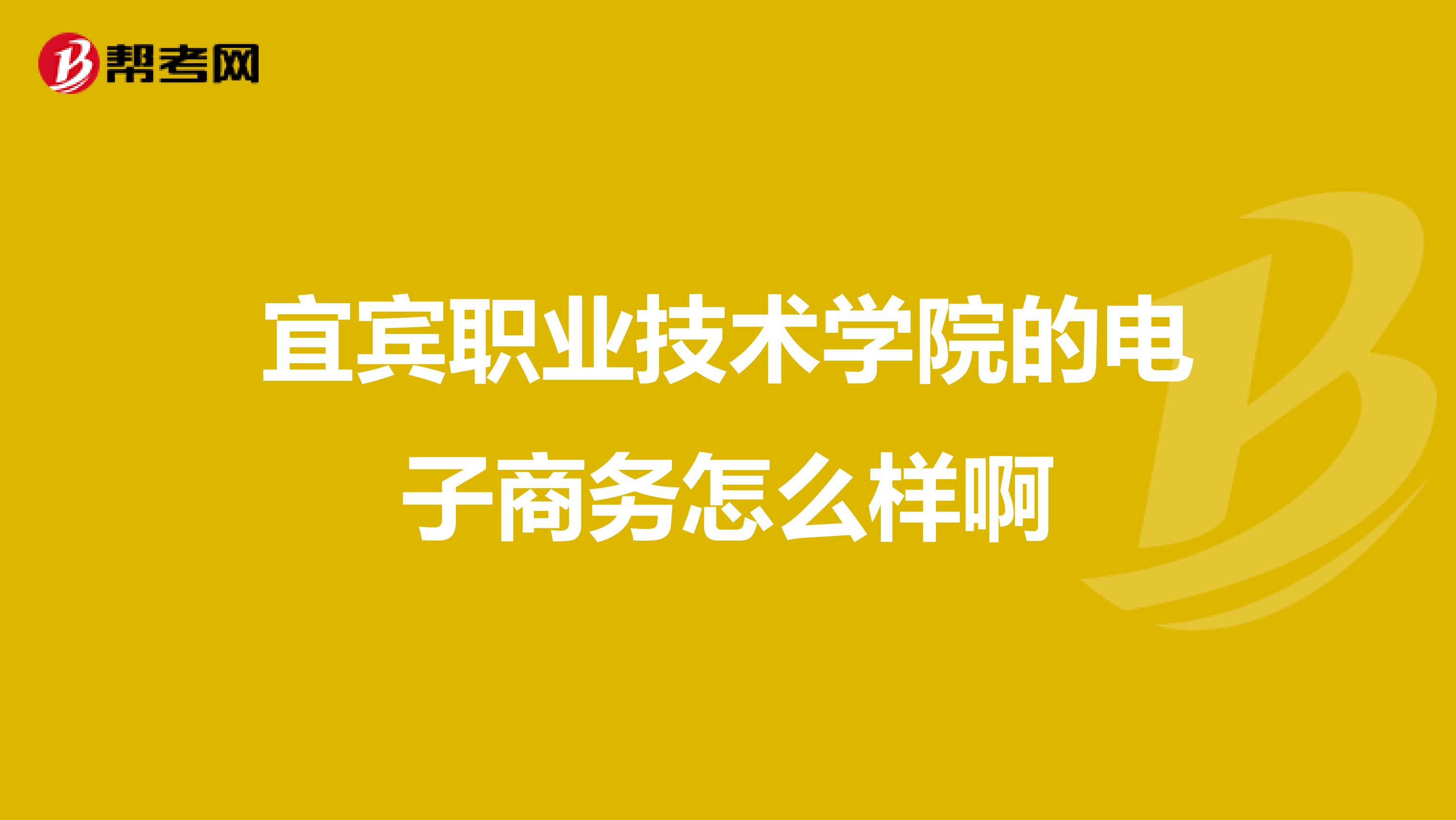 宜宾职业技术学院的电子商务怎么样啊
