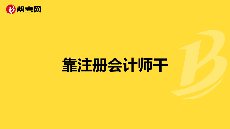 靠注册会计师干