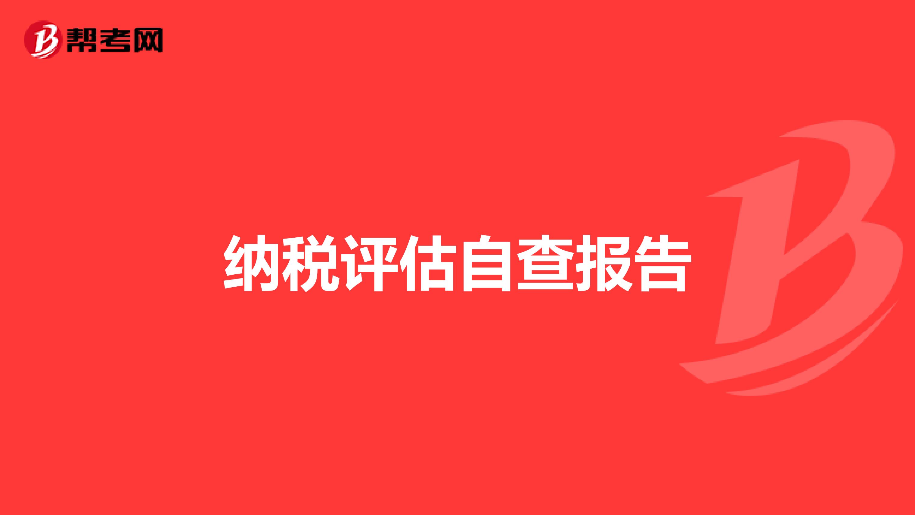 纳税评估自查报告