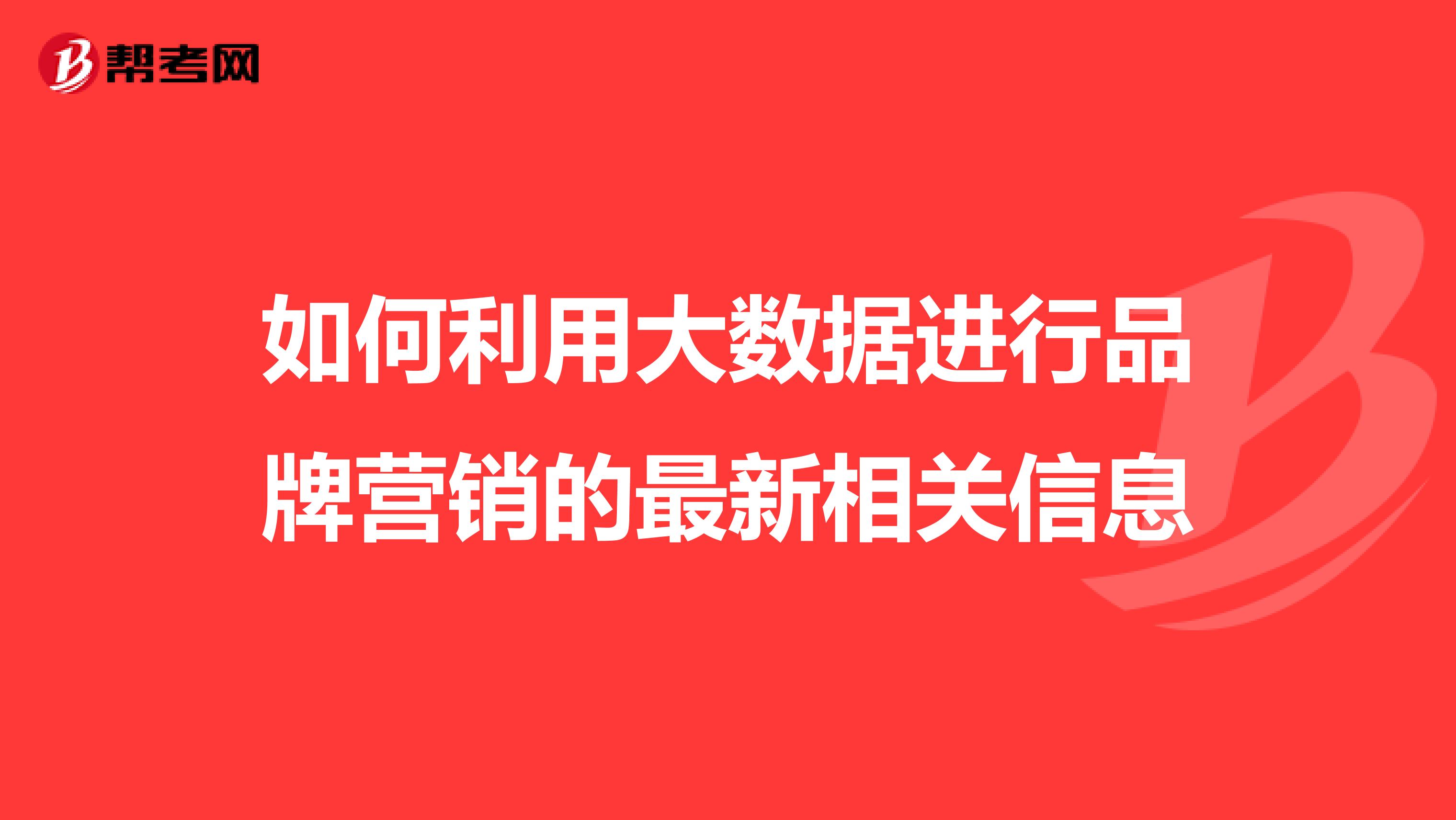 如何利用大数据进行品牌营销的最新相关信息