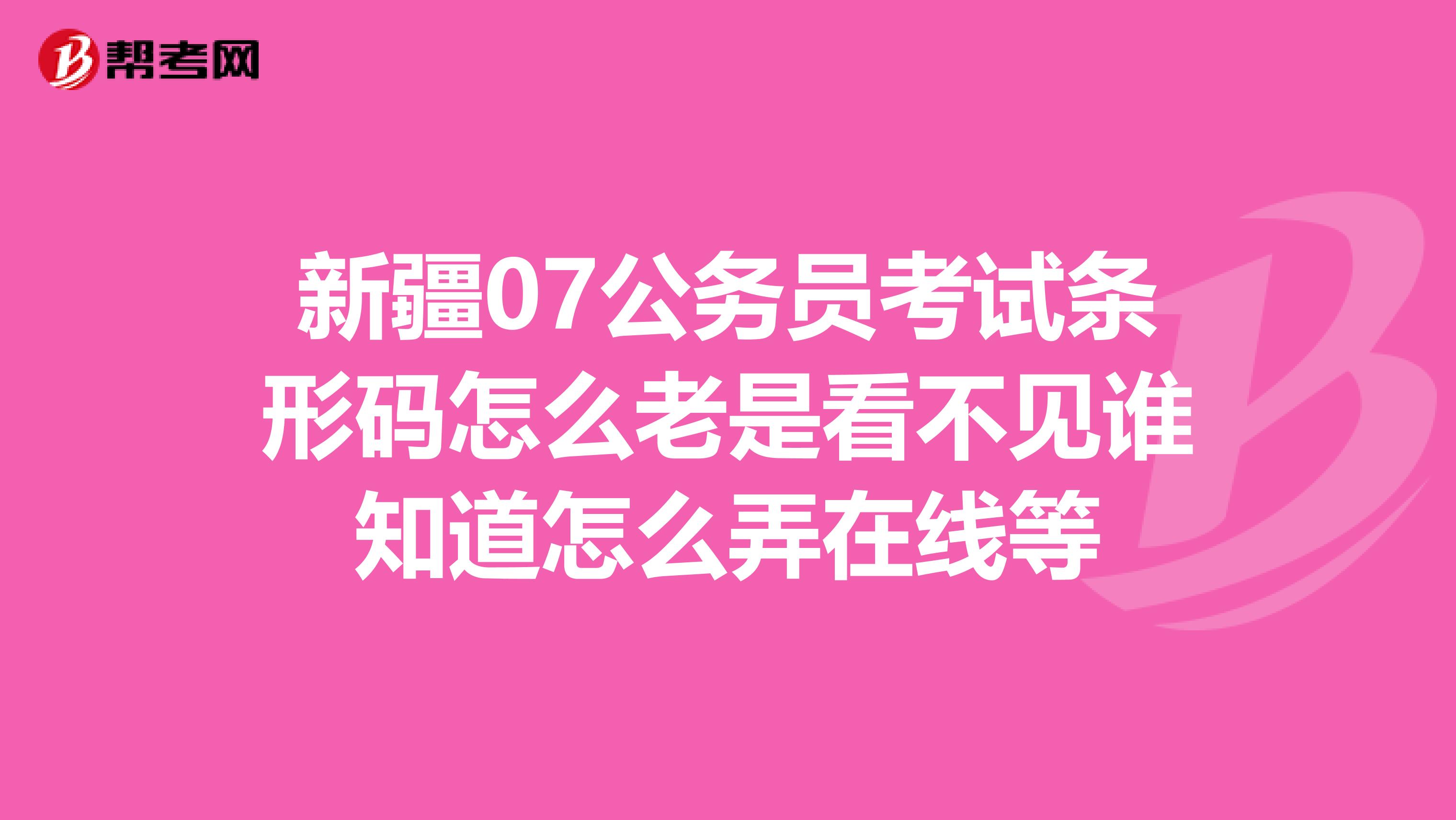 新疆07公务员考试条形码怎么老是看不见谁知道怎么弄在线等