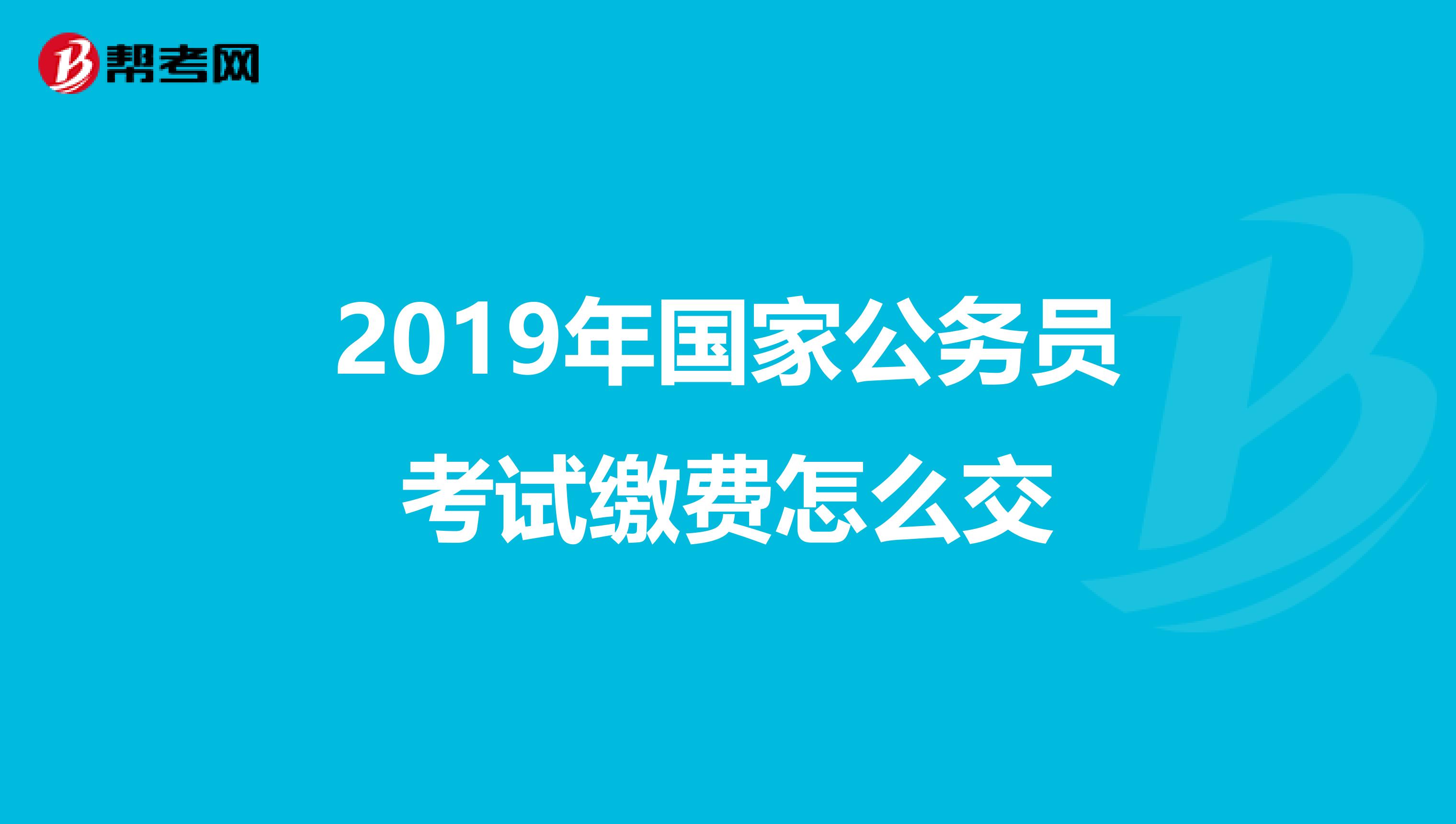 2019年国家公务员考试缴费怎么交
