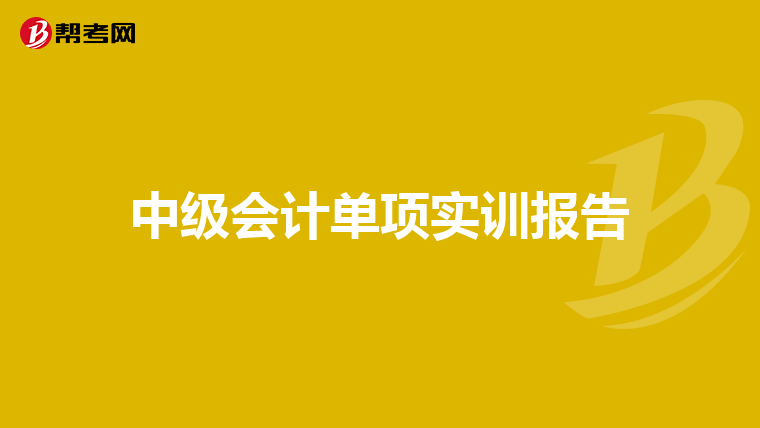 中级会计单项实训报告