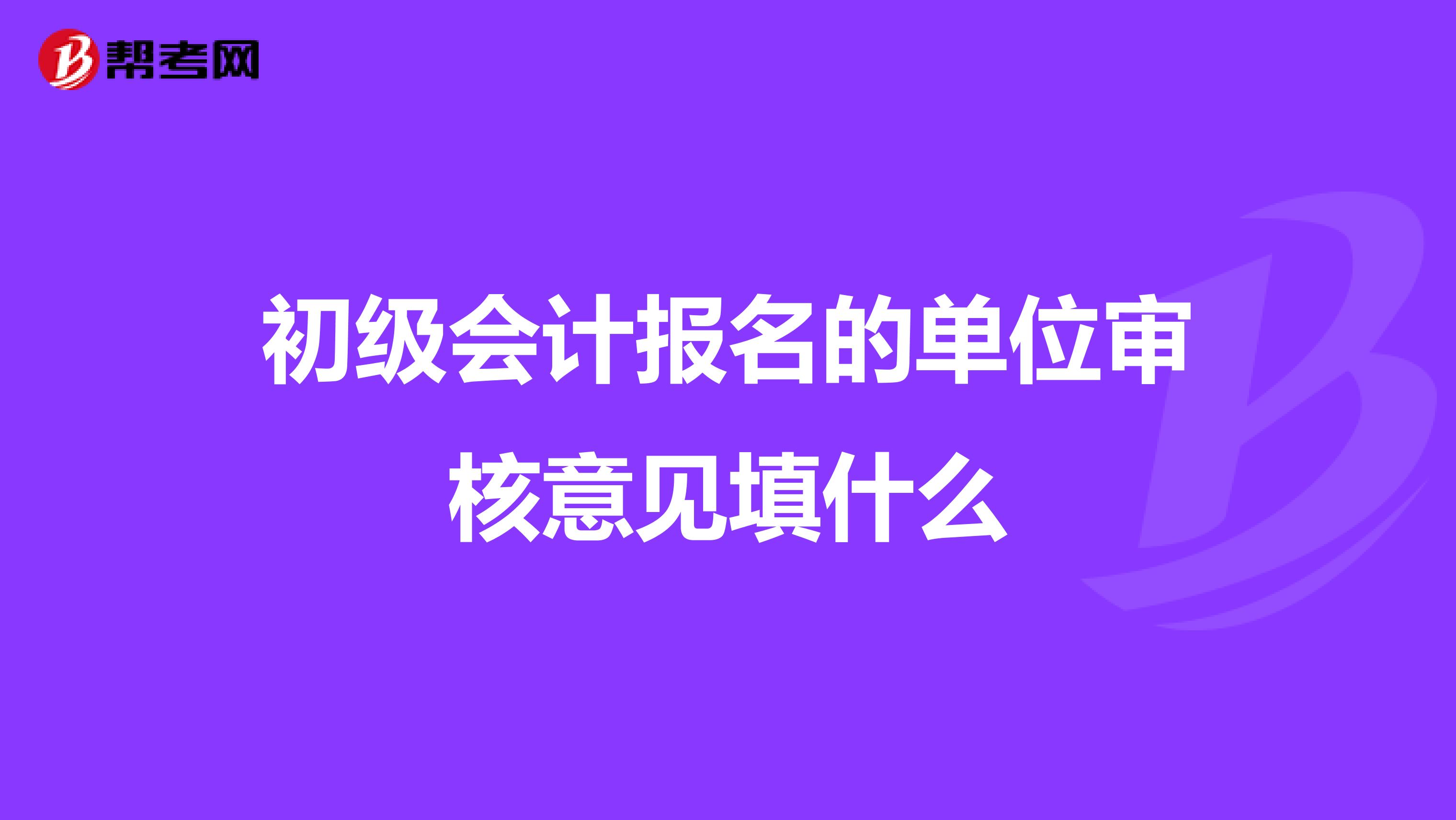 初级会计报名的单位审核意见填什么
