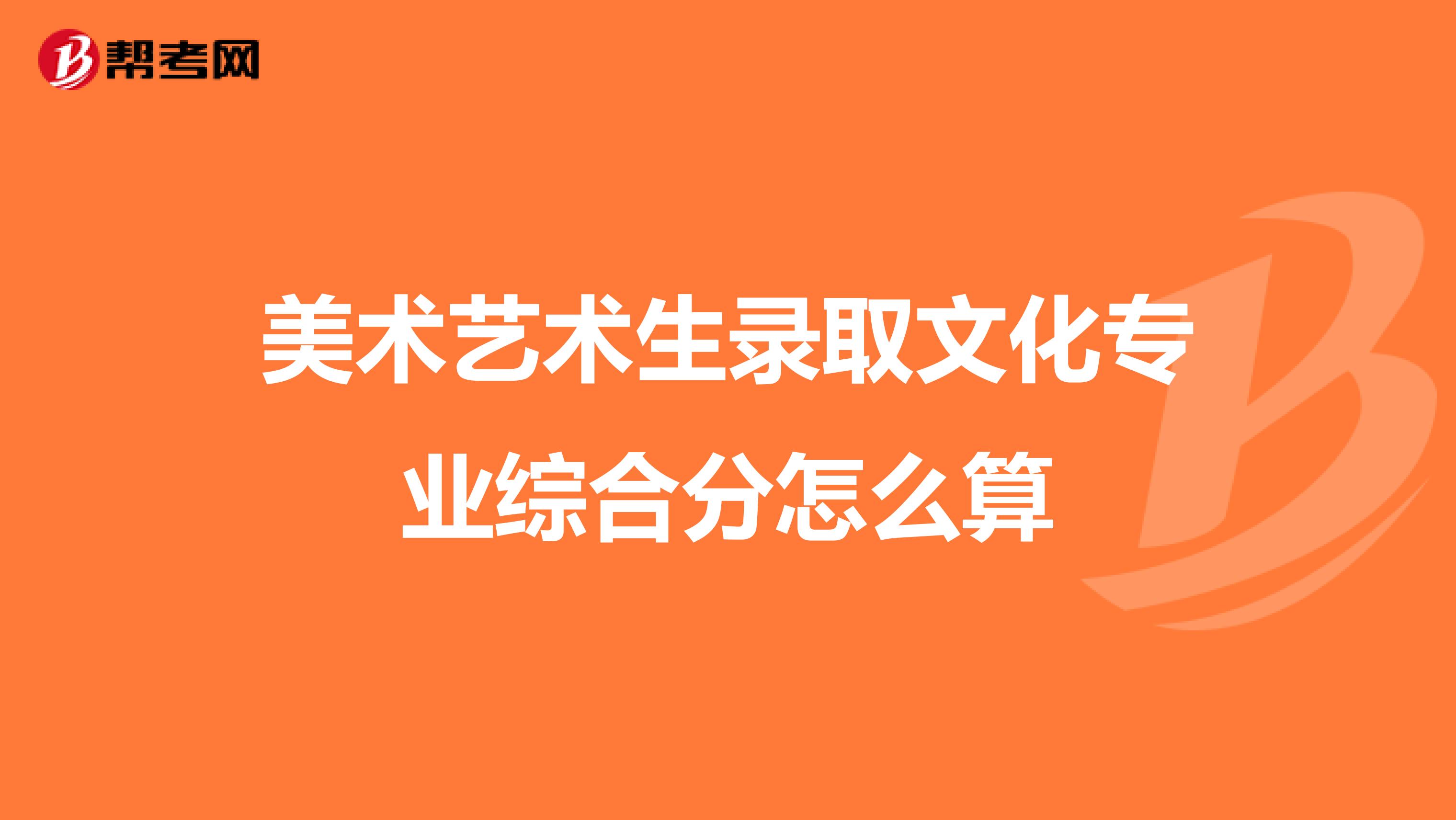美术艺术生录取文化专业综合分怎么算