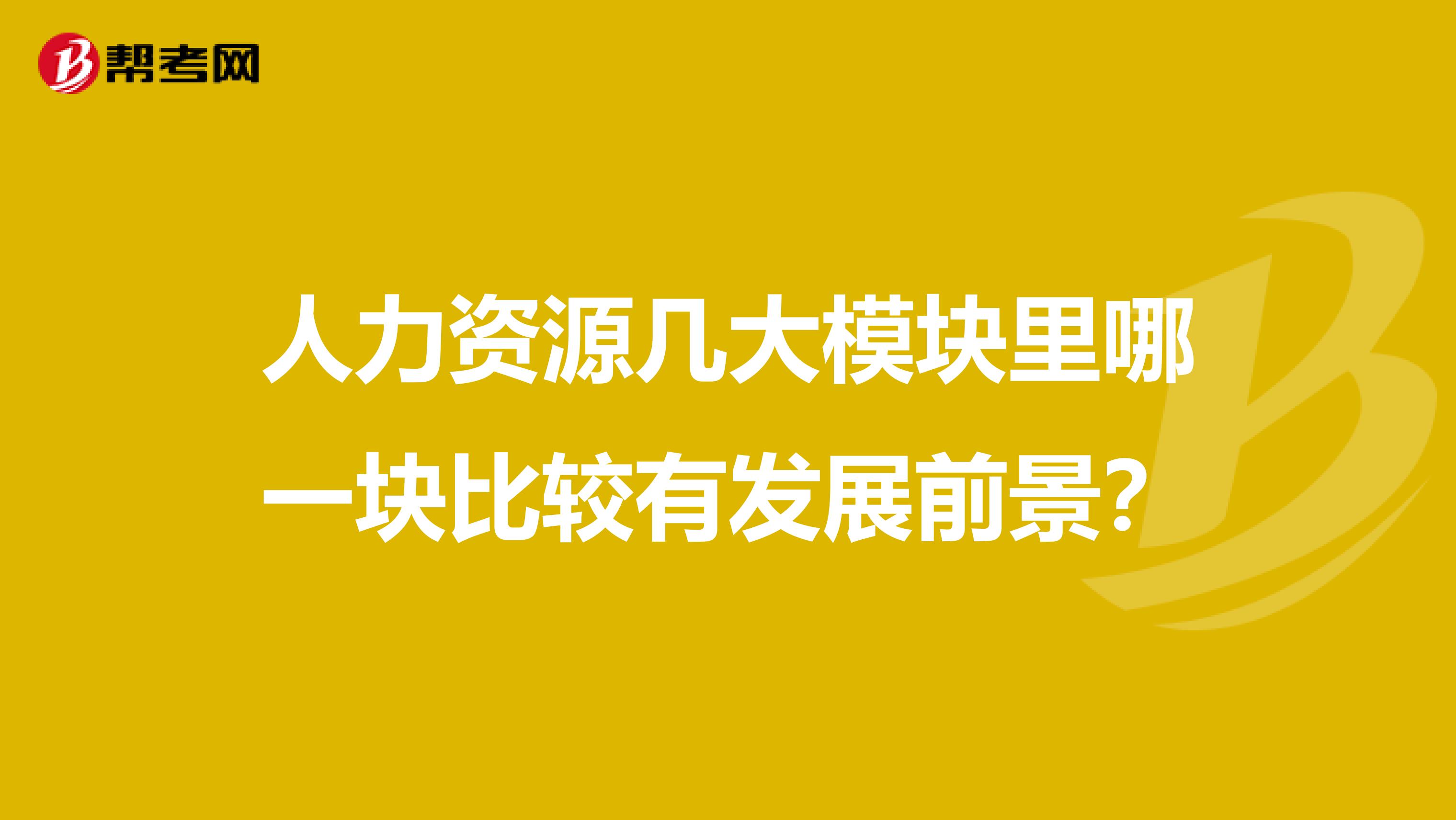 人力資源幾大模塊里哪一塊比較有發展前景？
