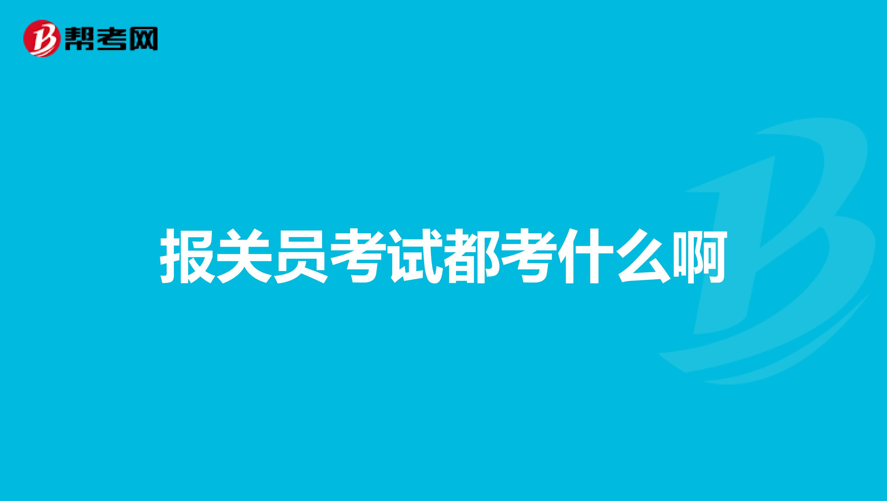 报关员考试都考什么啊