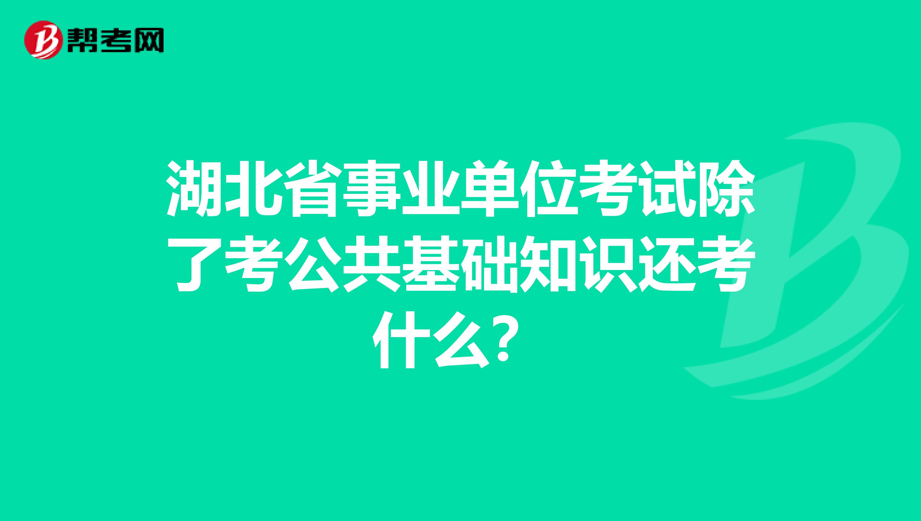 湖北省事业单位考试除了考公共基础知识还考什么？