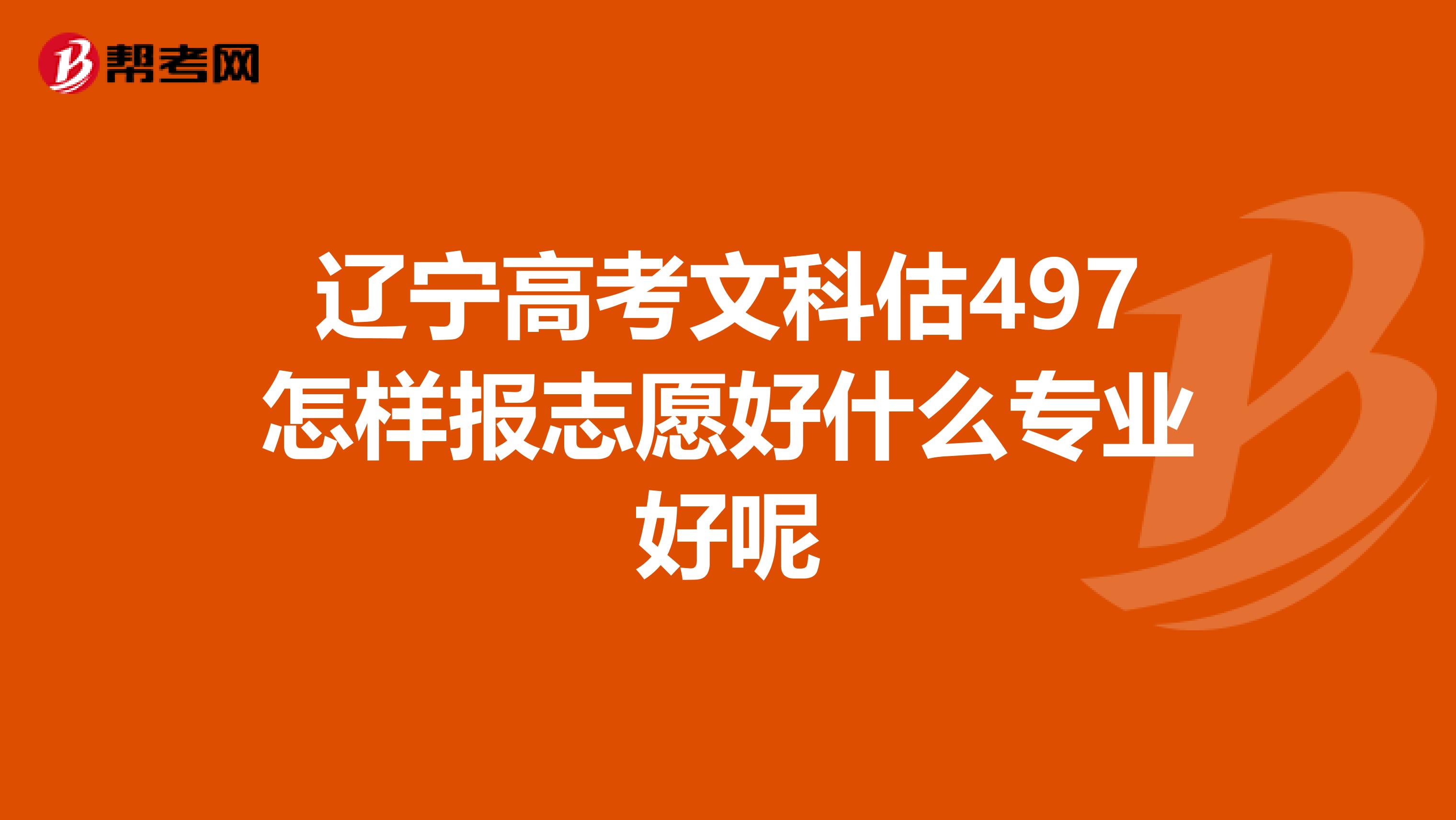 辽宁高考文科估497怎样报志愿好什么专业好呢