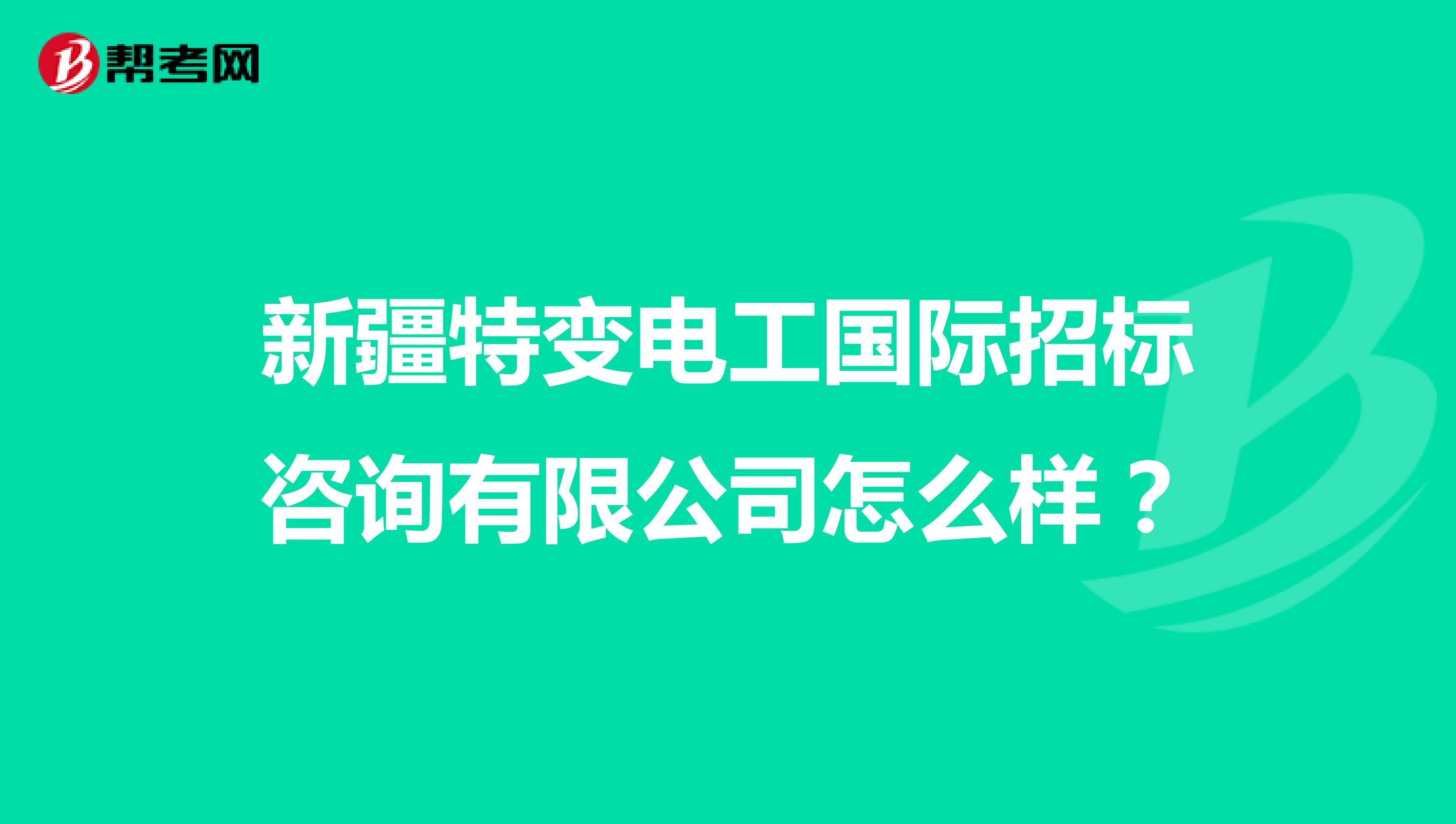 新疆特变电工国际招标咨询有限公司怎么样？