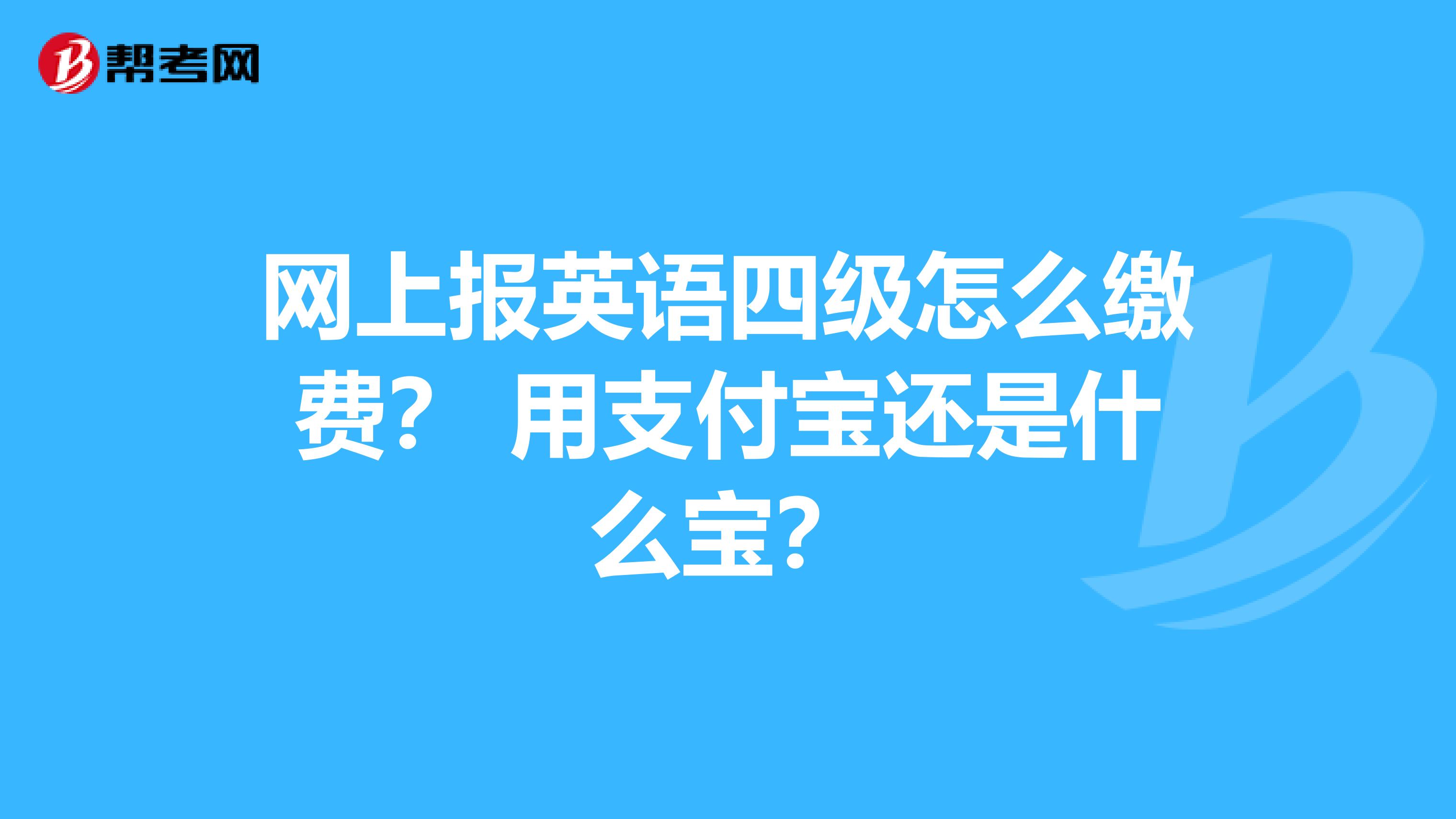 网上报英语四级怎么缴费？ 用支付宝还是什么宝？