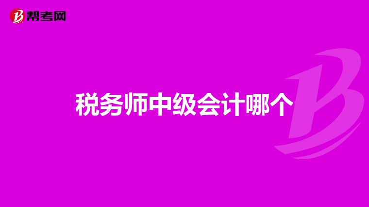 税务师中级会计哪个