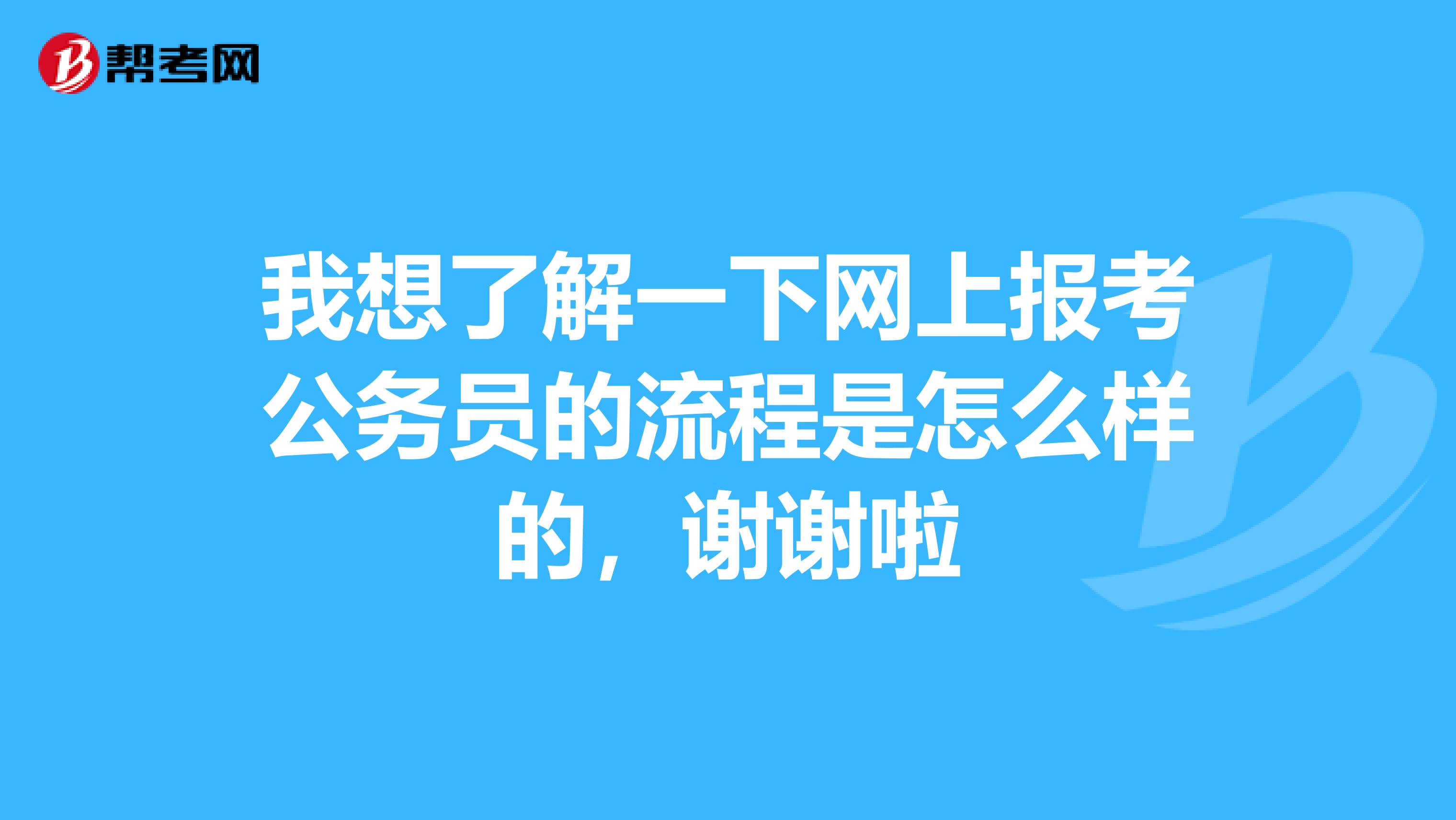 我想了解一下网上报考公务员的流程是怎么样的，谢谢啦